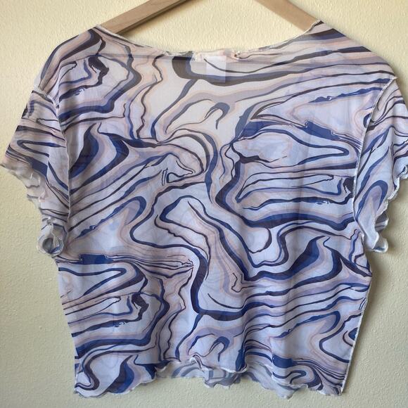 Torrid Festi Cropped Mesh Exposed Seam Top 00 in Multi Color - Picture 9 of 12